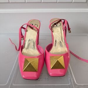 Pink Heels with Gold Accents